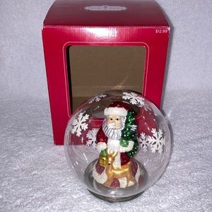 Handblown glass globe Santa Claus color changing LED